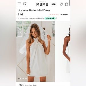 Jasmine Halter Mini Dress - Show Me Your MuMu